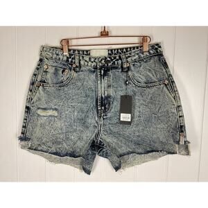 One Teaspoon Legend High‎ Waisted Mom Denim Washed Shorts Size 31 NWT